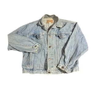 Vintage Nuovo Jeanswear County Seat‎ Jacket Men Size L Denim Jean Trucker Blue